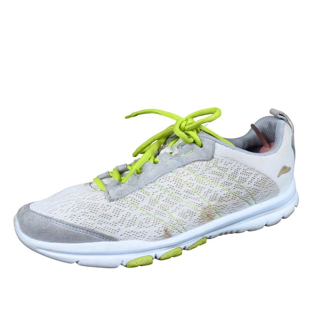 ABEO Stellar Women Athletic Shoe Size 8.5 Wide Walking White Grey Lime Fabric